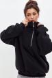 Толстовка женская из футера начес Комфорт черный макси