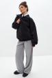 Толстовка женская из футера начес Комфорт черный макси