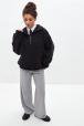 Толстовка женская из футера начес Комфорт черный макси