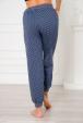 Брюки женские из кулирки на манжете звезды на мел.синий