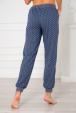 Брюки женские из кулирки на манжете звезды на мел.синий