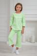 Пижама детская из футера Катя зеленый