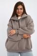 Толстовка женская из футера начес Комфорт серо-коричневый