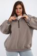 Толстовка женская из футера начес Комфорт серо-коричневый