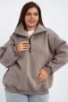 Толстовка женская из футера начес Комфорт серо-коричневый
