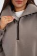 Толстовка женская из футера начес Комфорт серо-коричневый