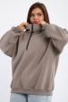 Толстовка женская из футера начес Комфорт серо-коричневый