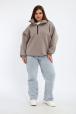 Толстовка женская из футера начес Комфорт серо-коричневый