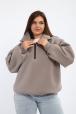 Толстовка женская из футера начес Комфорт серо-коричневый