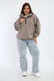Толстовка женская из футера начес Комфорт серо-коричневый