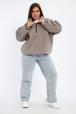 Толстовка женская из футера начес Комфорт серо-коричневый