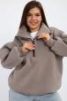 Толстовка женская из футера начес Комфорт серо-коричневый