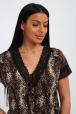 Туника женская из масла Олеся гепард шоколад