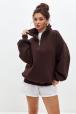 Толстовка женская из футера начес Комфорт шоколад