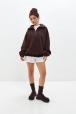 Толстовка женская из футера начес Комфорт шоколад