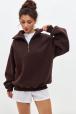 Толстовка женская из футера начес Комфорт шоколад