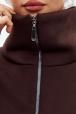 Толстовка женская из футера начес Комфорт шоколад