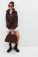 Толстовка женская из футера начес Комфорт шоколад