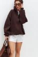Толстовка женская из футера начес Комфорт шоколад
