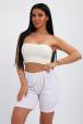 Шорты женские из футера Таиланд белый макси