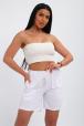 Шорты женские из футера Таиланд белый макси