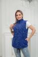 Жилет женский из велюра березка на синем макси Жилет женский из велюра березка на синем макси
