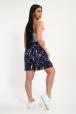 Шорты женские из кулирки Цветник синий макси