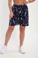 Шорты женские из кулирки Цветник синий макси