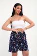 Шорты женские из кулирки Цветник синий макси