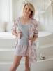 Комплект пижамы из халата, топа и шорт Эмилия персиковый