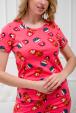 Пижама женская из интерлока Социал матрешка на красном
