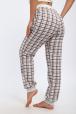 Брюки женские из кулирки на манжете клетка на белом