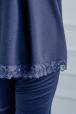 Туника детская школьная из милано темно-синяя с кружевом Dress Code