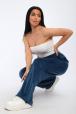 Брюки женские из стрейч велюра Герда голубой