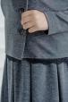 Жакет детский школьный из милано серый на пуговицах с кружевом Dress Code