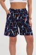 Шорты женские из кулирки Цветник синий