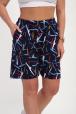 Шорты женские из кулирки Цветник синий