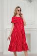 Платье женское из кулирки Кармелита горошек на красном