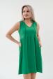 Платье с капюшоном из жатки Хлоя зеленый