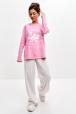 Лонгслив женский из кулирки оверсайз розовый макси