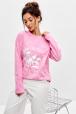 Лонгслив женский из кулирки оверсайз розовый макси