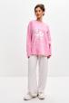 Лонгслив женский из кулирки оверсайз розовый макси