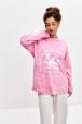 Лонгслив женский из кулирки оверсайз розовый макси