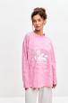 Лонгслив женский из кулирки оверсайз розовый макси