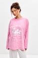 Лонгслив женский из кулирки оверсайз розовый макси