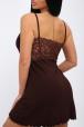 Ночная сорочка из вискозы с кружевом Селин шоколад