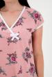 Ночная сорочка из кулирки Социал спущенное плечо розы на персиковом поле
