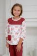 Пижама детская из футера Катя бордо