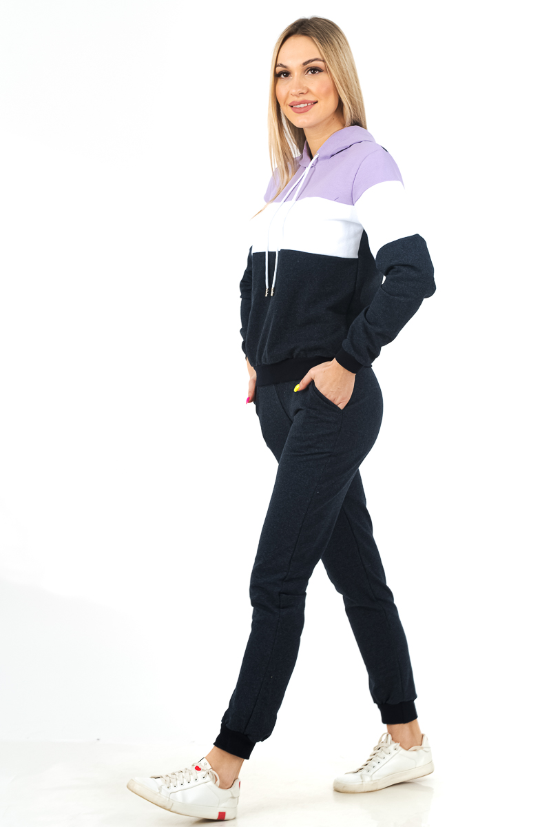 Костюм женский из футера 2-хн джемпер и брюки Токио индиго, лиловый