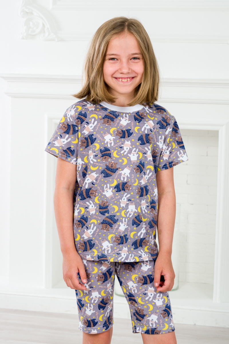 Пижама детская из футболки и бридж из кулирки Мишки